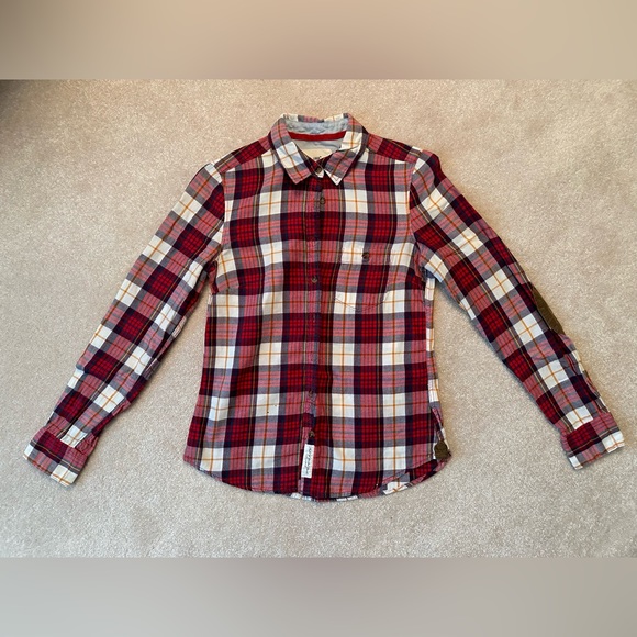 H&M - Plaid Button Down Shirt, Red - Picture 1 of 5